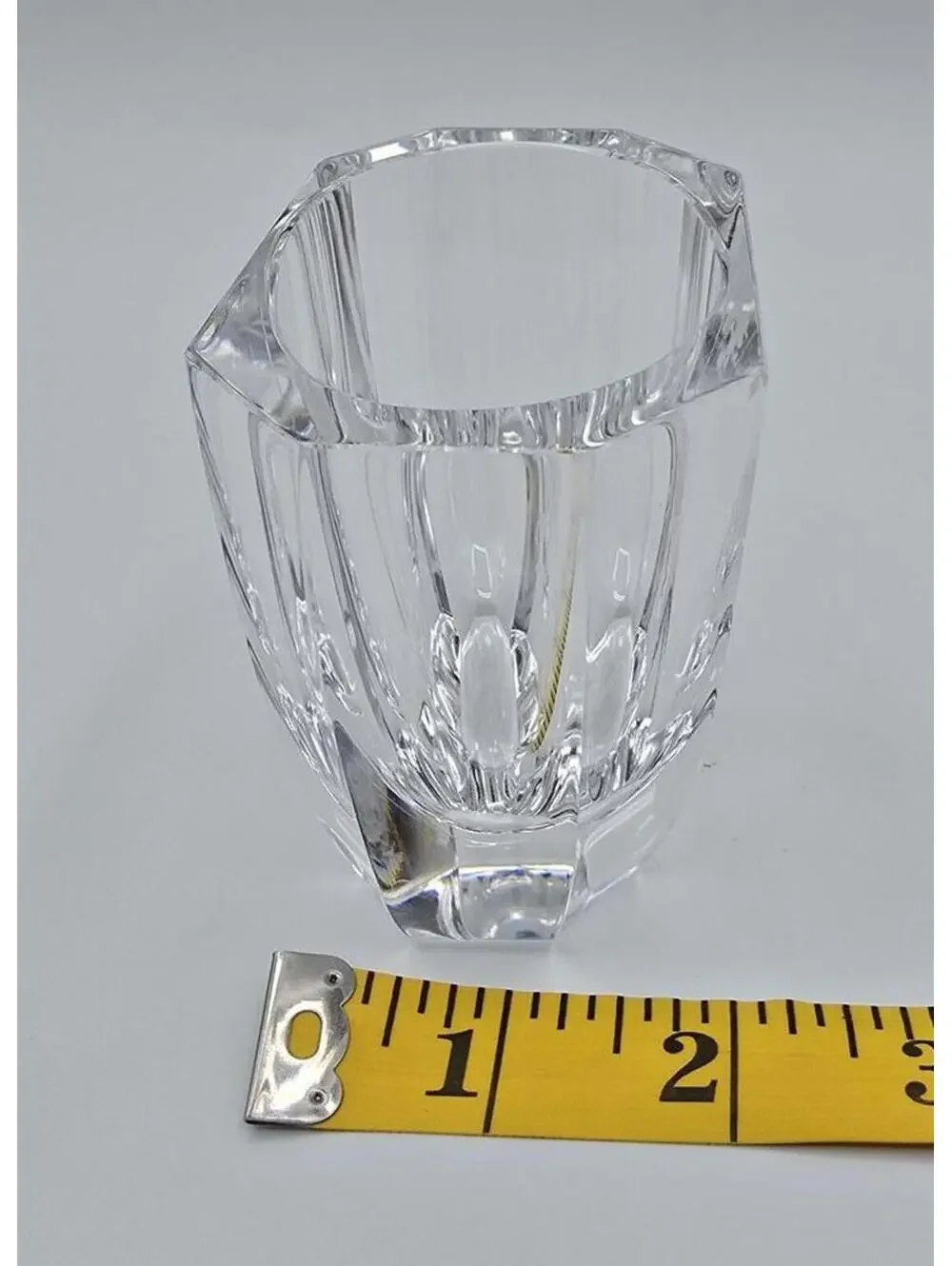 Vintage Signed Orrefors Sweden Crystal Birds Small Vase Bowl Etched Bird Motif